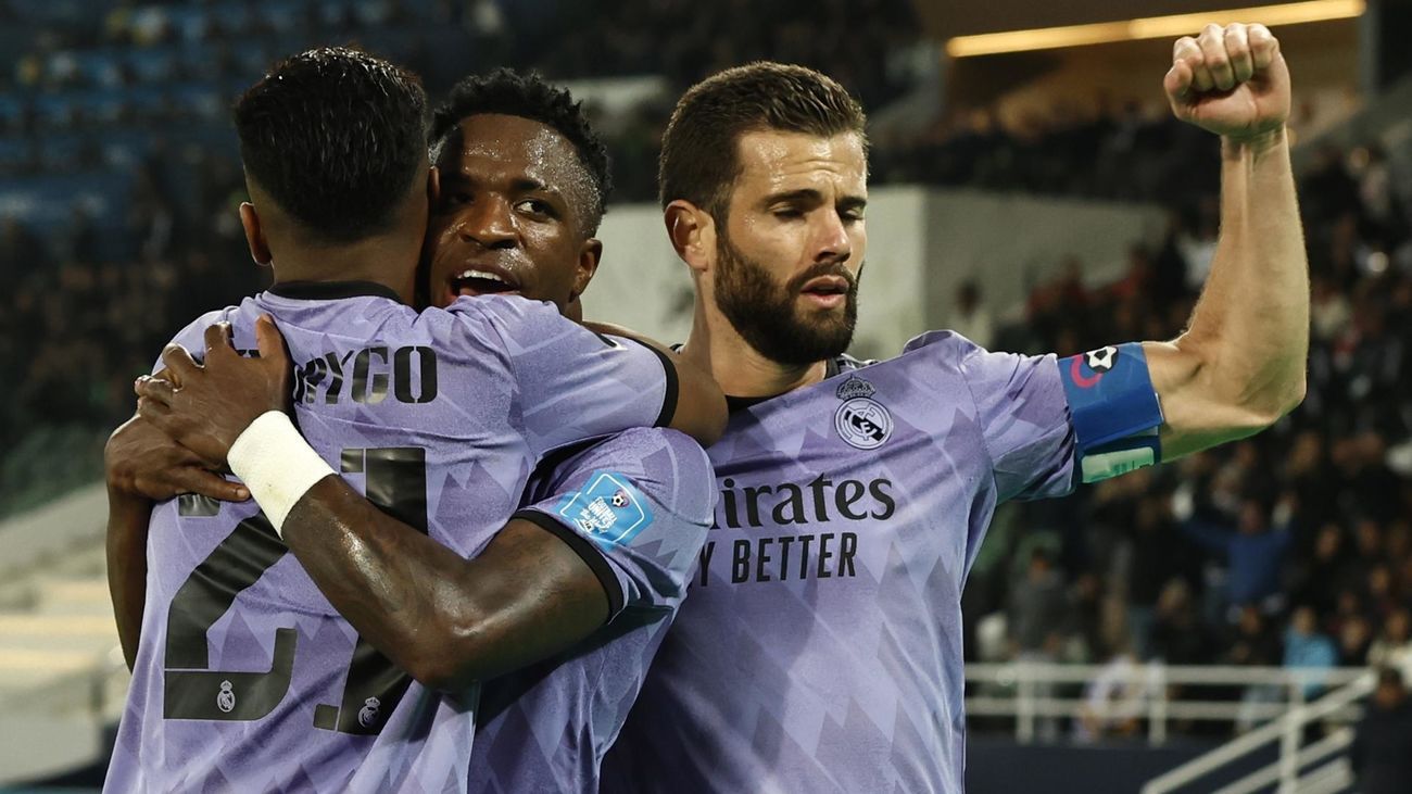 Vinicius y Nacho celebran un gol esta temporada 