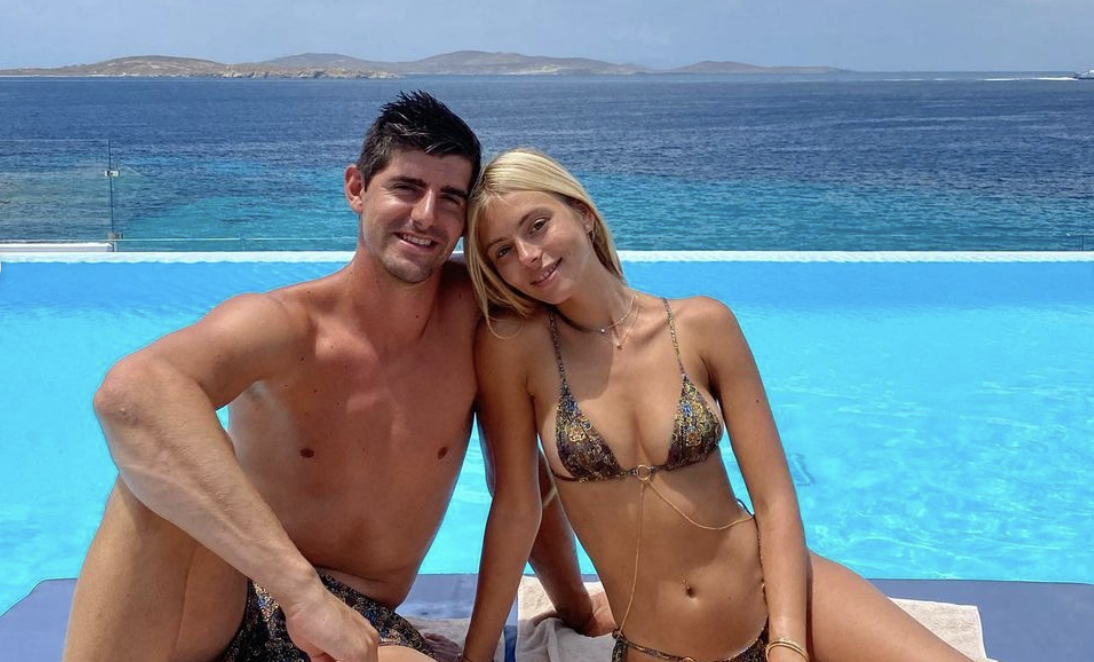 Thibaut Courtois y Mishel Gerzig en sus vacaciones