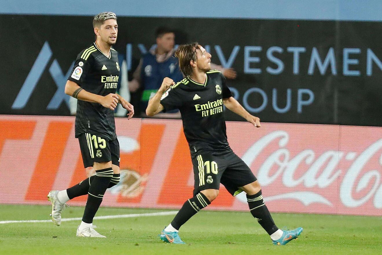 Luka Modric en el partido ante el Celta de Vigo