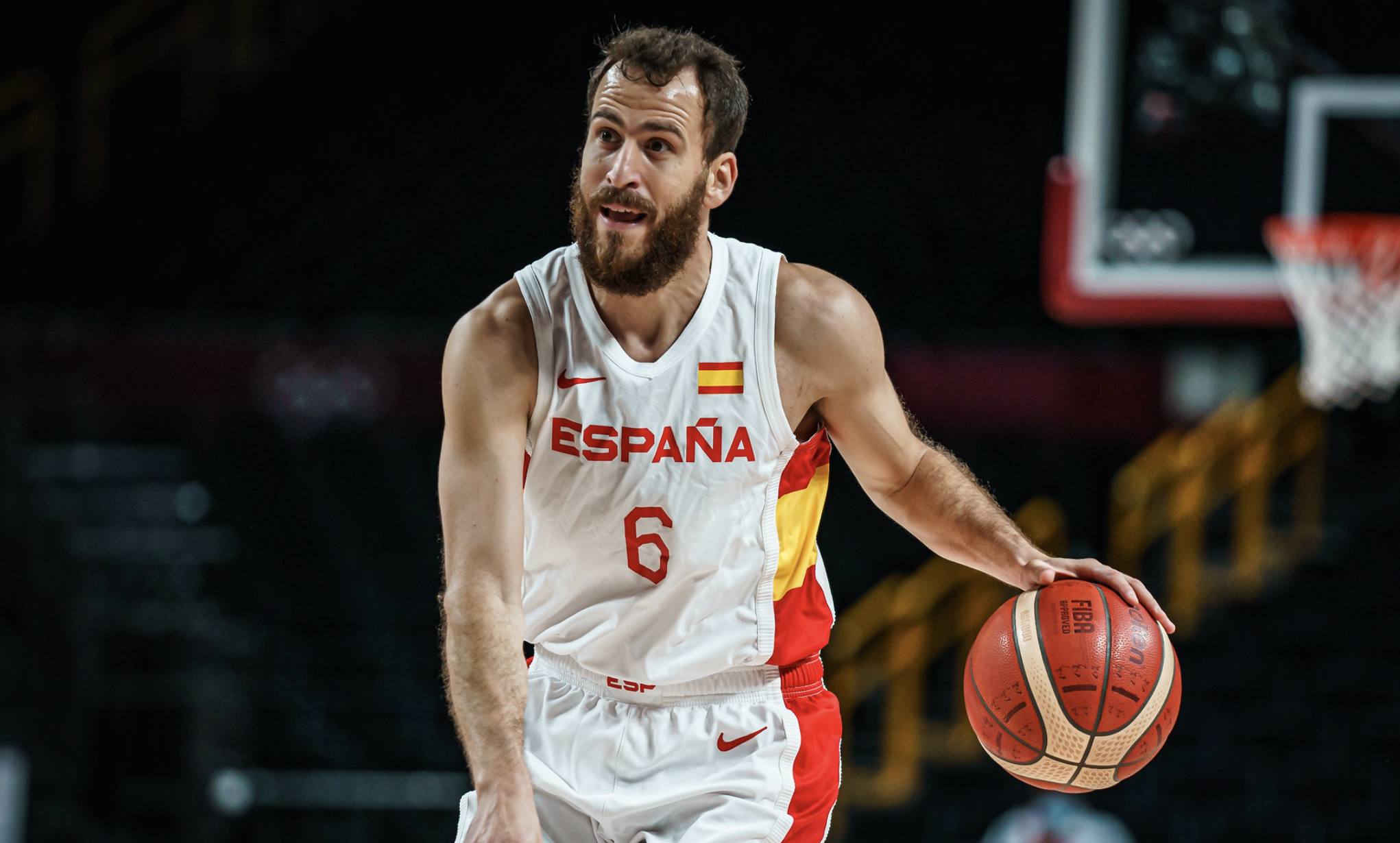 Sergio Rodríguez durante un partido con la Selección Española