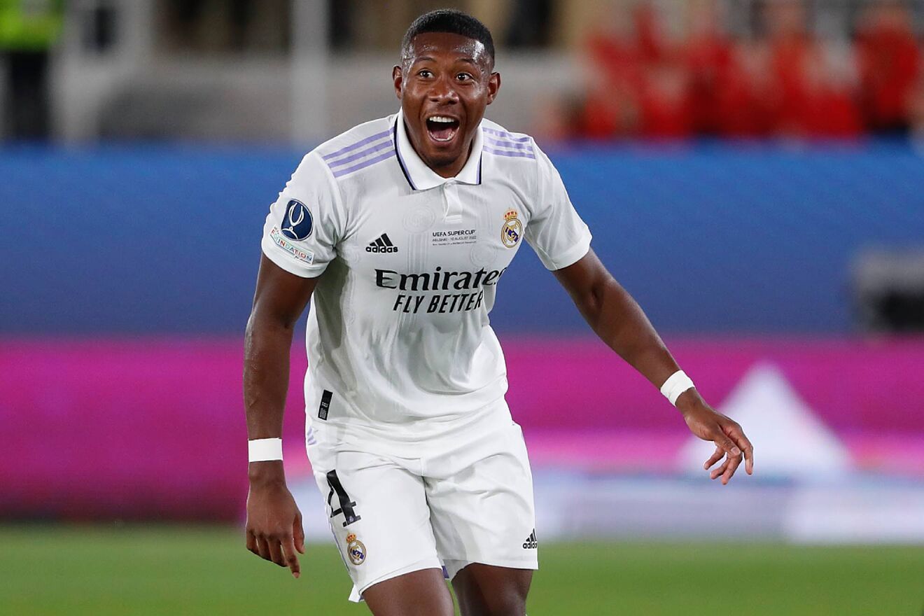 David Alaba celebra un gol durante esta temporada