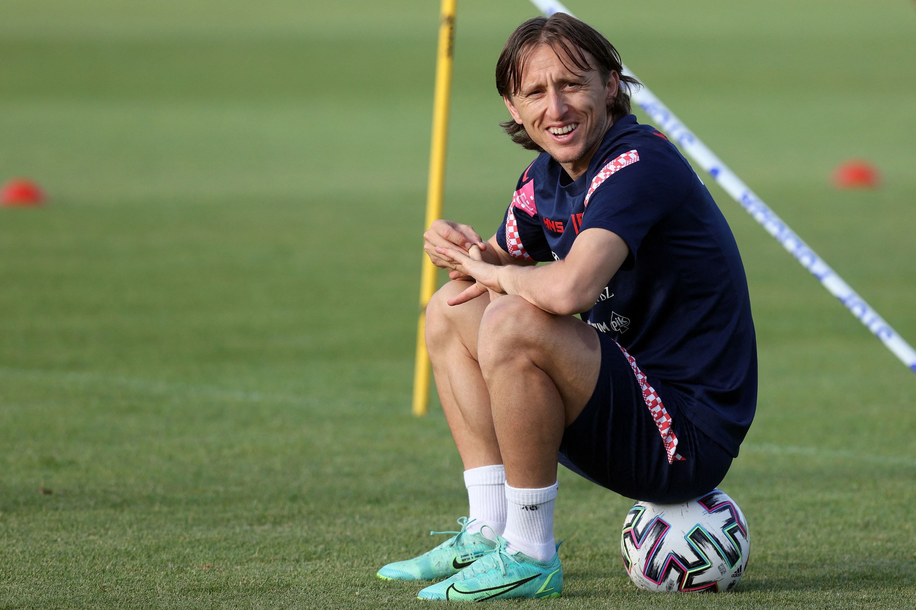 Luka Modric, en un entrenamiento con Croacia