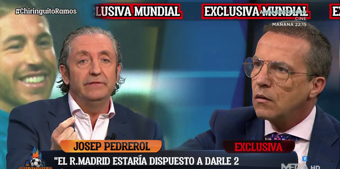 Josep Pedrerol y Cristóbal Soria durante El Chiringuito