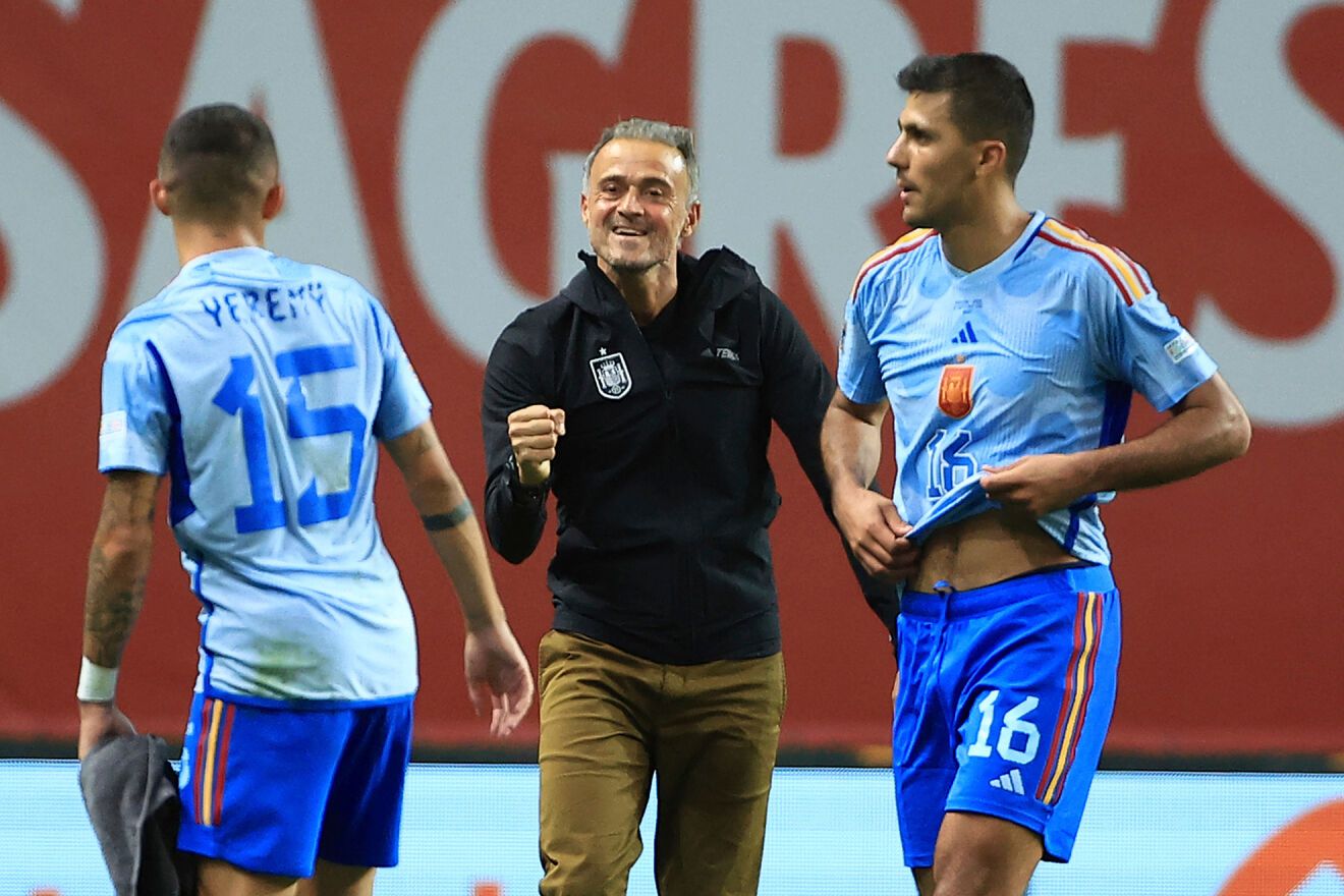 Luis Enrique en el partido ante Portugal